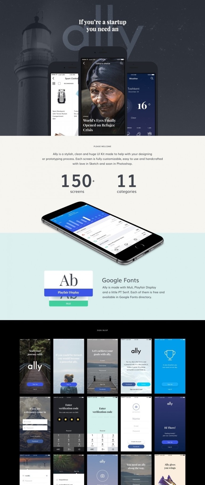 Ally – Mobile UI Kit