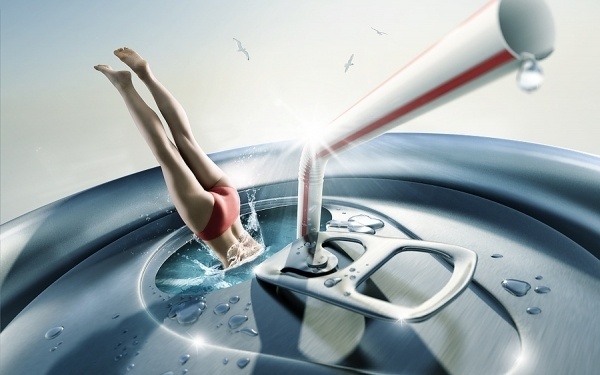 500px / Photo #straw #photo #women #illustration #manipulation #bikni #soda #macro #can #female