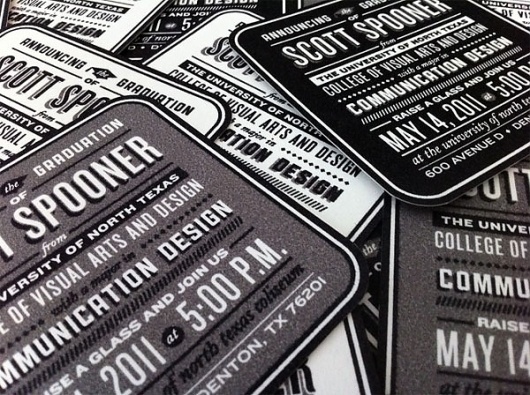 Scott Spooner's Graduation Announcements - FPO: For Print Only #white #coaster #black #and