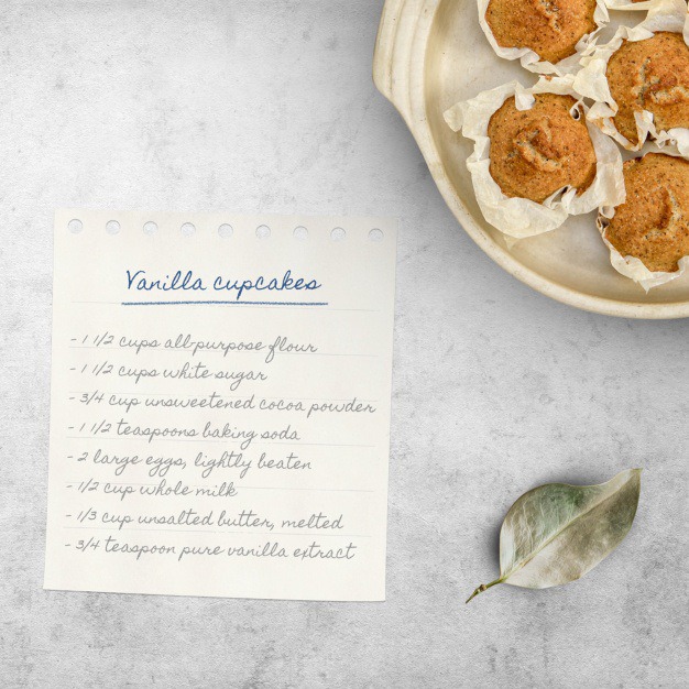 Cupcake recipe mock up Free Psd. See more inspiration related to Mockup, Template, Leaf, Web, Website, Cupcake, Mock up, Dessert, Templates, Website template, Recipe, Mockups, Up, Web template, Vanilla, Realistic, Real, Web templates, Mock ups, Mock and Ups on Freepik.