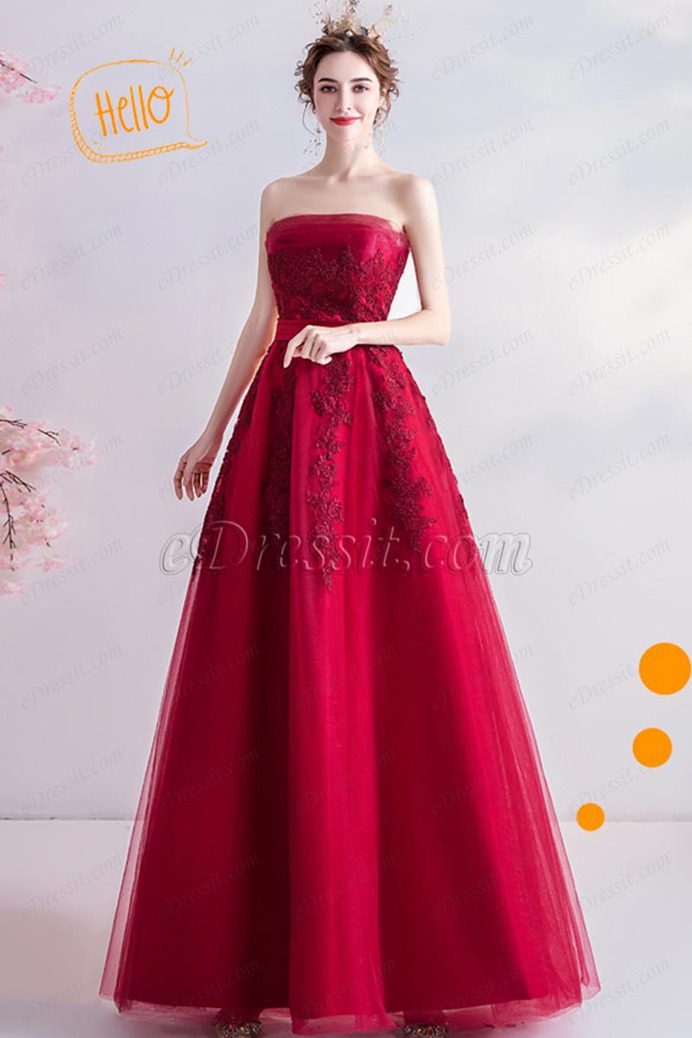 eDressit Sexy Corset Red Lace Tulle Party Evening Dress (36225802)