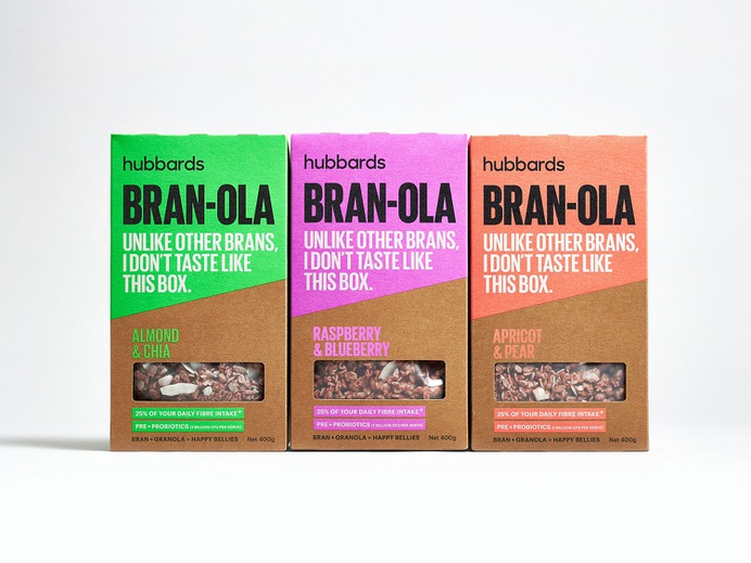 Hubbards Bran-ola - Mindsparkle Mag Onfire Design have refreshed the Hubbards brand and designed the packaging for the first product in a new phase of growth for the brand. #logo #packaging #identity #branding #design #color #photography #graphic #design #gallery #blog #project #mindsparkle #mag #beautiful #portfolio #designer