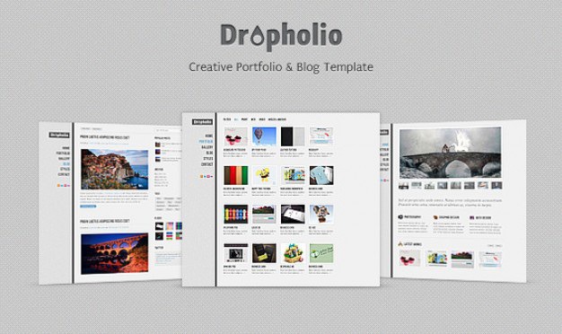 Dropholio - homepage psd Free Psd. See more inspiration related to Portfolio, Psd, Templates, Blog, Wordpress, Homepage and Horizontal on Freepik.