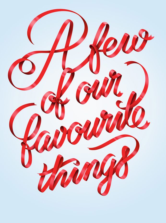 A ribbon custom lettering treatment I created for Stylist magazine.