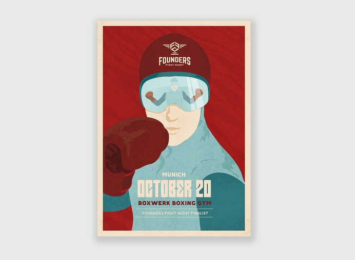 The retro-futuristic boxing poster | 99designs