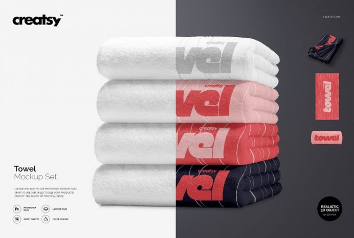 Editable Towel Mockup Set