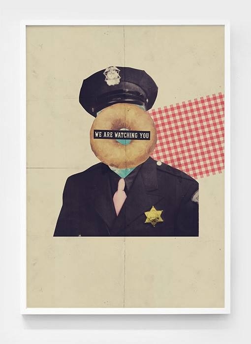 We Are Watching You!!! #police #print #vintage #poster #donut #collage