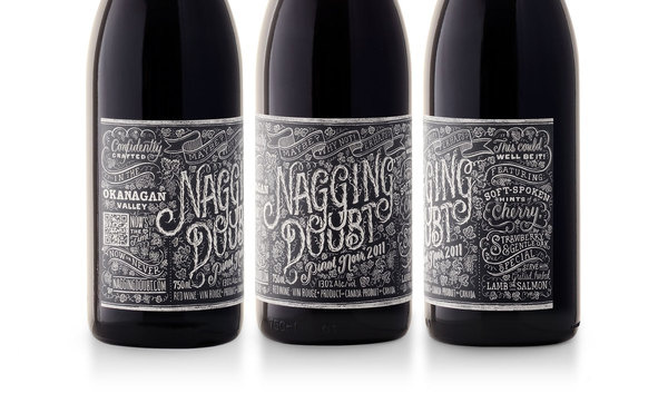 Nagging Doubt Wines #type #bottle #product #typography