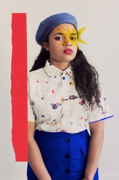 A sartorial homage to Henri Matisse - Verity's own shirt, skirt by Peter Jensen, beret from Beyond Retro.