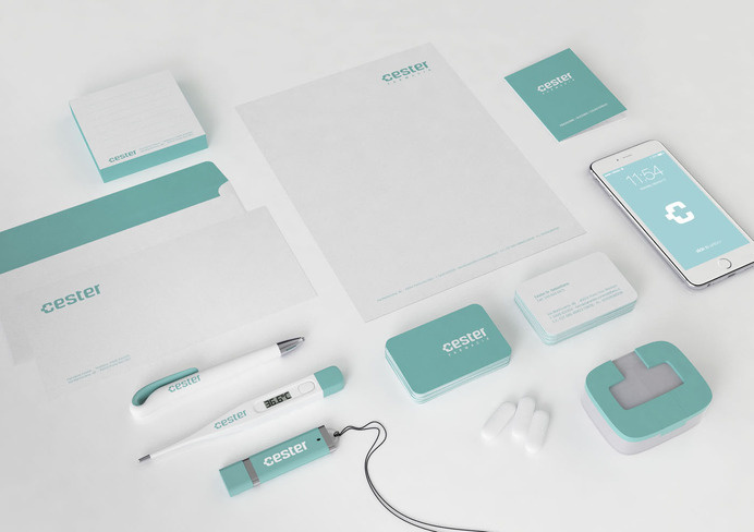 Cester Pharmacy | Logo Design and Branding on Behance | Negative Space Logo - Stationery - Hidden Message - Medical Cross - Health