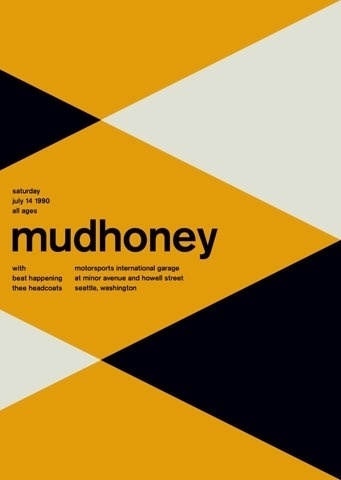 FFFFOUND! | mudhoney at motorsports garage, 1990 - swissted #gold #yellow #color #poster
