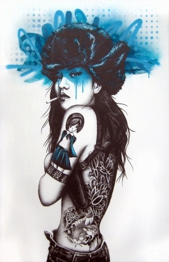 Urban Female Graffiti by Fin Dac | 123 Inspiration #urban #graffiti #fin #dac #street
