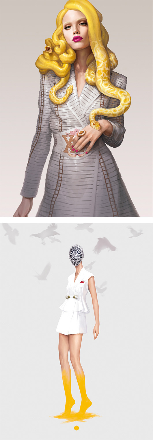 Fashion Illustrations by Ignasi Monreal | Inspiration Grid | Design Inspiration #fashion #medusa #yellow #snake