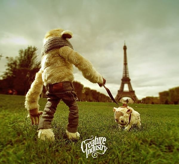 Le Creature Industry Ã Paris on the Behance Network #paris #eiffel #mascot #dog #france #monster #tower #toy #creature