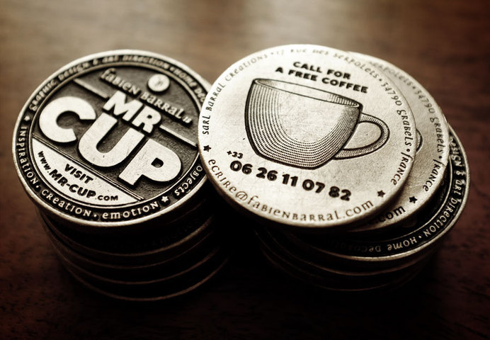 Mr Cup metal buisness card coin #coffee