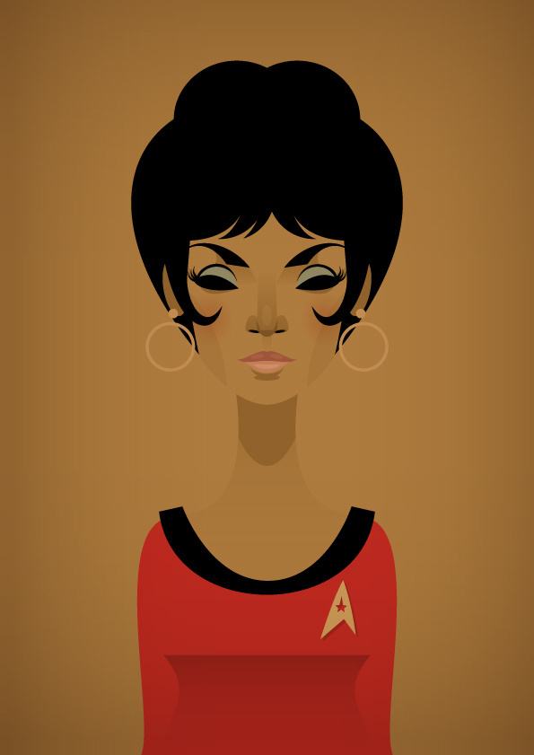 Lieutenant Uhura, by Stanley Chow #inspiration #creative #design #graphic #trek #illustration #brown #star