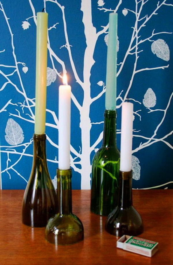 Homemade Wine Bottle Crafts #diy #craft #wine #bottle
