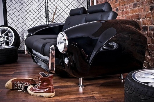 Vintage Cars Take a Front Seat | Yatzer™ #couch #chair #black #leather #car