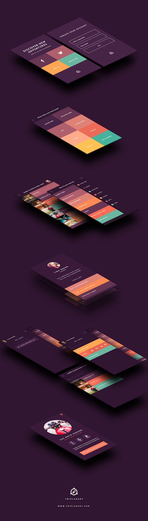 TriplAgent Branding and Design #flat #user #ui #experience #mobile