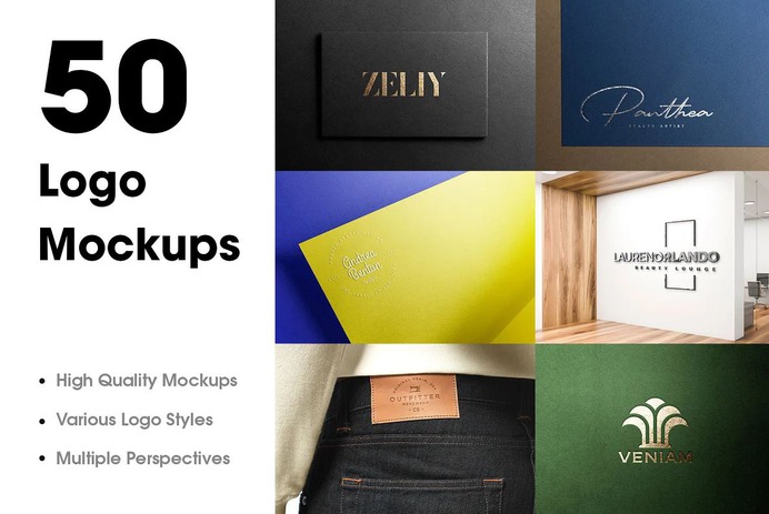 50 Logo Mockup Branding Bundle - V1
