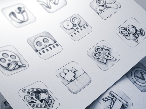 App icons design idea #139: Vizzywig iOS Icon Design Process #icon #camera #appstore #vizzywig #icons #iphone #video #app #sk...