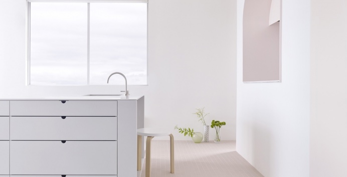 Melbourne Gallery Apartment minimal interior design deluxe concrete white pink soft beautiful beauty scandinavian danish new modern best