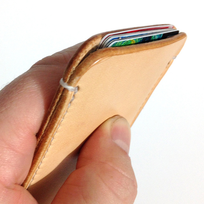 Simple Cardholder - Natural Veg Tan Leather — Eighteen32 #stitching #wallet #card #cardholder #natural #leather #money