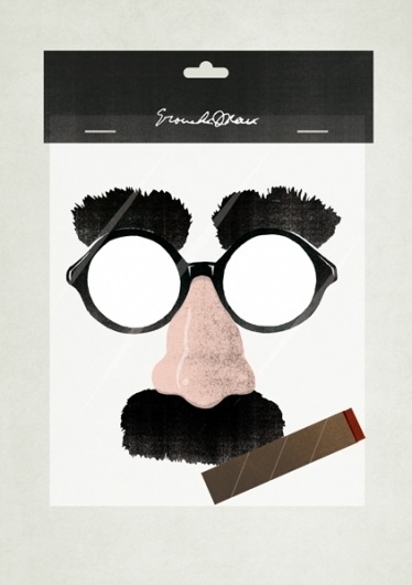 Miscellaneous #illustration #groucho #disguise #marx