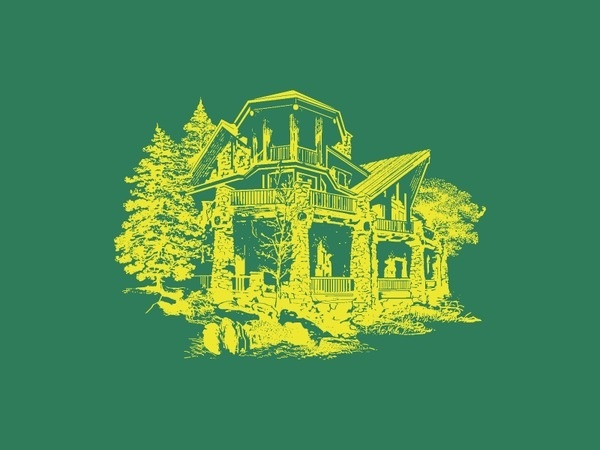 Fuzzco Retreat #line #house #tree #illustration #green