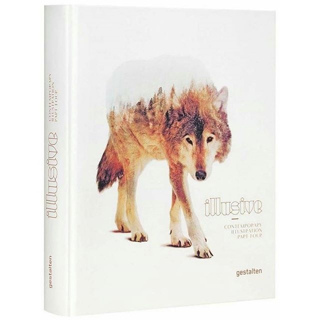 wolf, composite design, book, collage, illustration