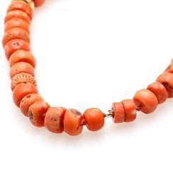 Necklace made of coral elements