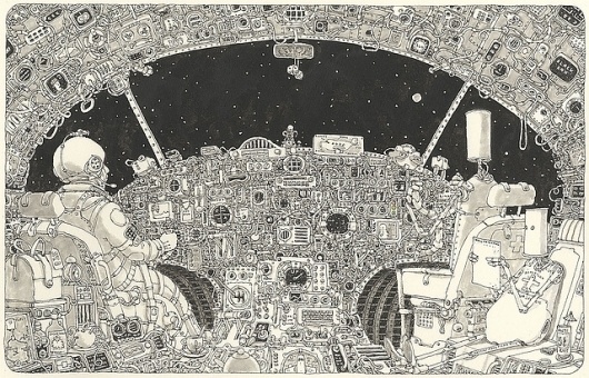 flight pattern | Flickr - Photo Sharing! #universe #sketchbook #illustration #handmade #moleskine #hand #sketch #starship