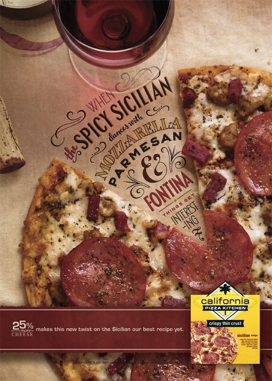 California Pizza Kitchen typography #advertisement #photography #food