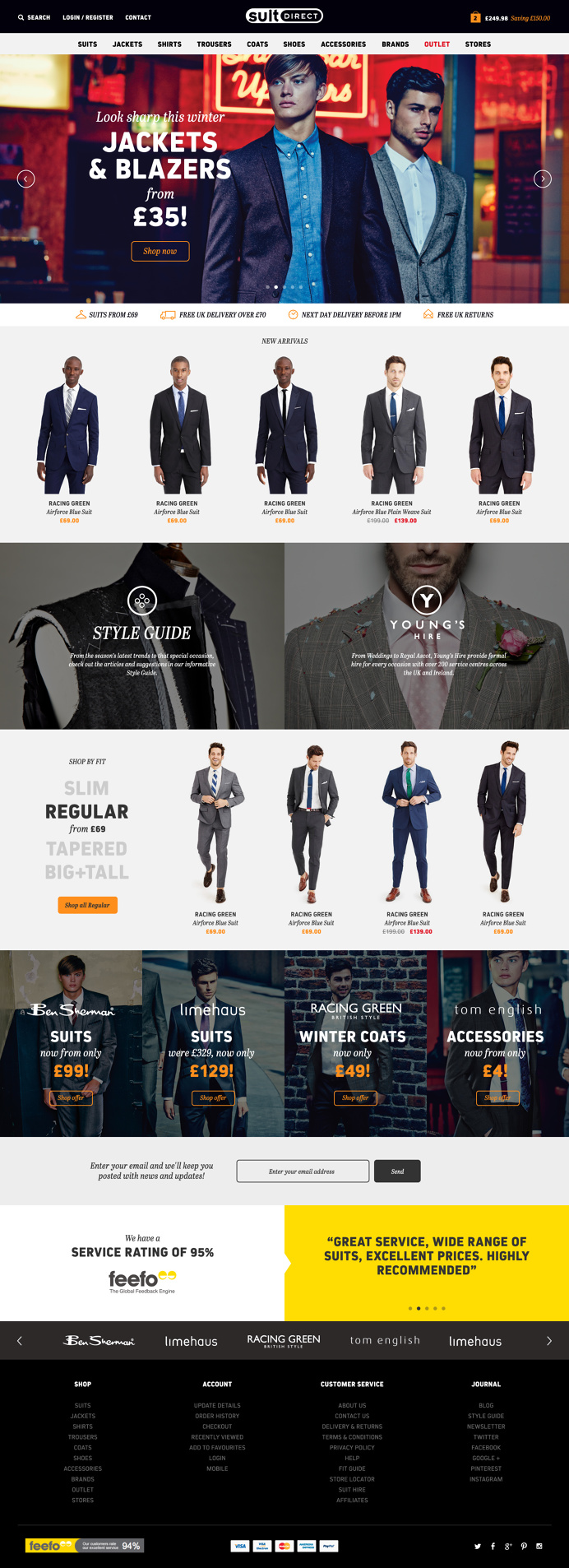 Homepage design for Suit Direct #website #homepage #webdesign