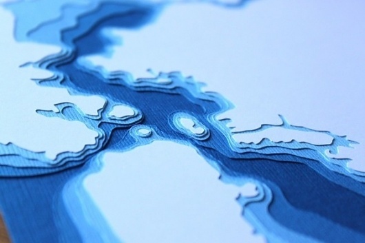 Paper Lakes | Colossal #blue #water #paper #topography #lakes