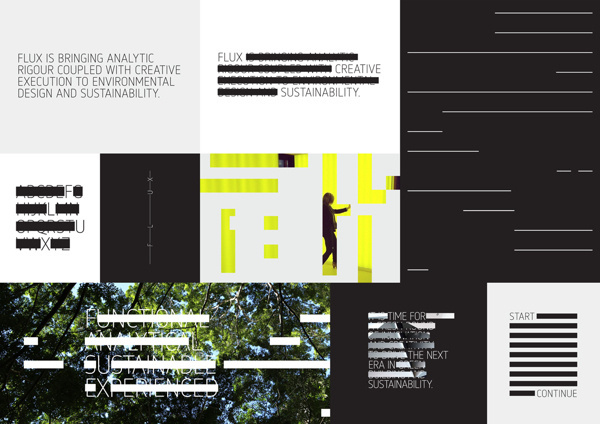 Flux on Behance #black #unique #identity #layout #deisgn #typography