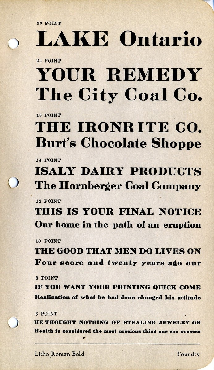 Litho Roman type specimen #type #specimen