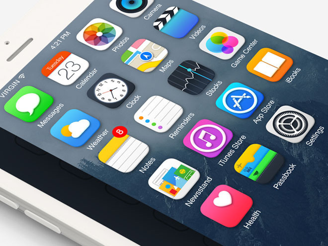 Free iOS 8 PSD Icons