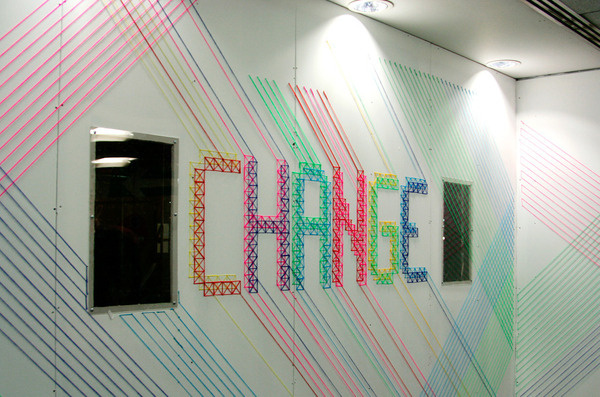CHANGE for BBH London Evelin Kasikov – CMYK embroidery and Typographic Design – London #craft #design