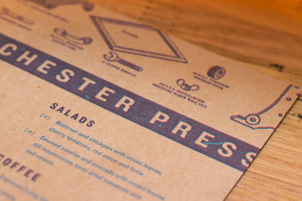 Manchester Press #menu #design #branding