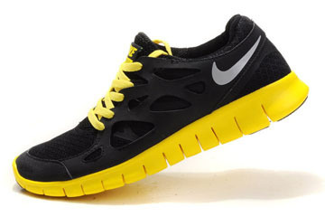 Nike Free Run 2 Black Reflective Silver Electric Lime-Mens #shoes