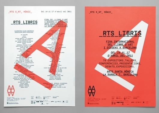 Arts Santa Mònica / Arts Libris 2011 identity / Identity #graphic design #typography #coral