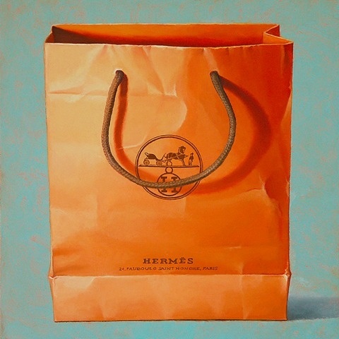 Jaye Schlesinger | PICDIT #bag #orange #art #painting