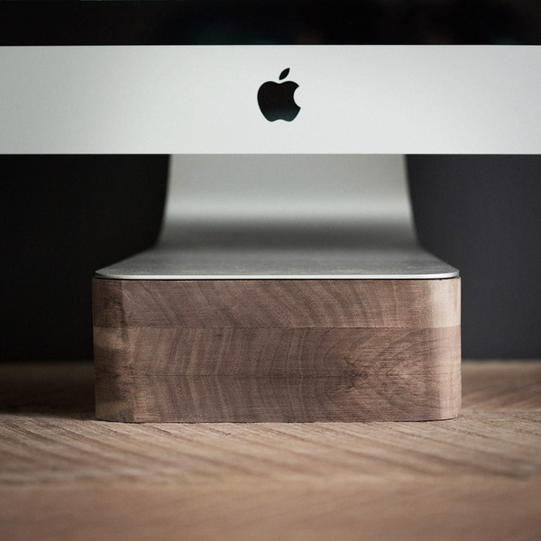 Lift - For iMac - Improve your health with this awesome iMac stand. #apple #walnut #stand #office #lift #wood #imac #mac