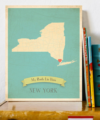Blue US State Map Customizable Print #maps