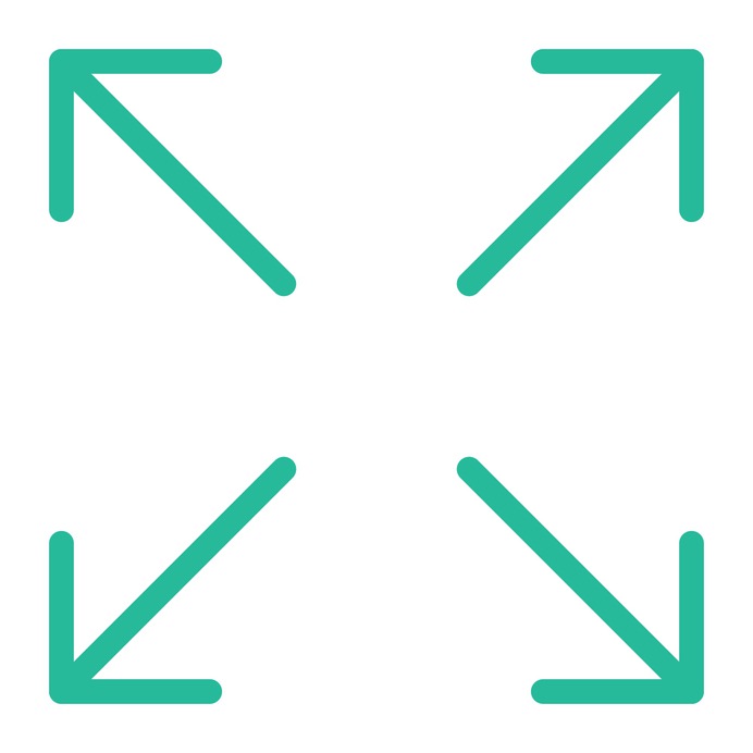 See more icon inspiration related to expand, fullscreen, arrows, direction, orientation, multimedia option and interface on Flaticon.