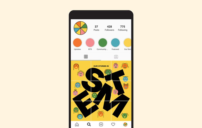 Our Stories in STEM - The pre-launch teaser instagram grid.