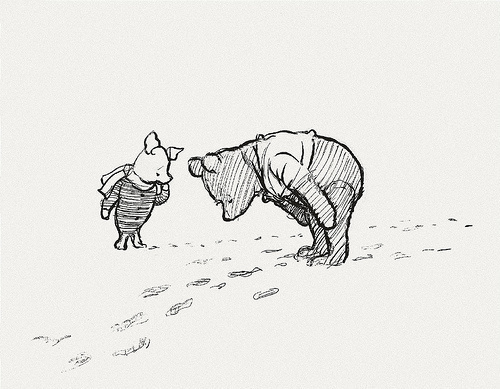 Do You See Piglet. Look At Their Tracks! #pooh #the #winne #piglet #illustration #bear #story