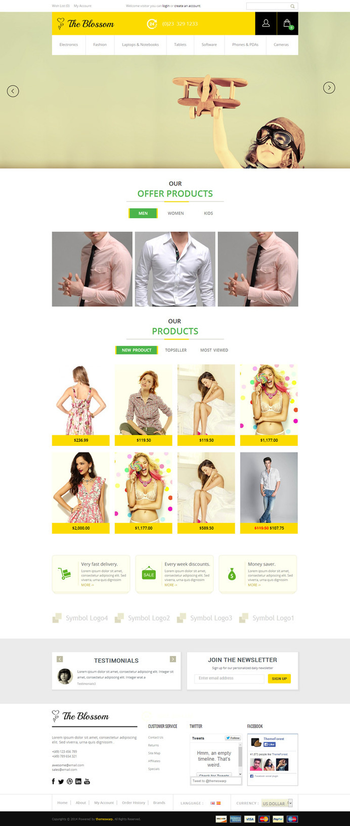 fashion, yellow, layout #yellow #opencart #ecommerce #fashion #layout