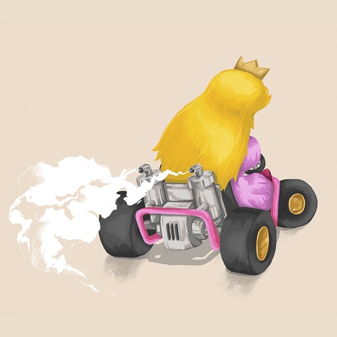 Peach - Mariokart64 #Mario #illustration #gaming #N64 #Mariokart #Retro #nintendo